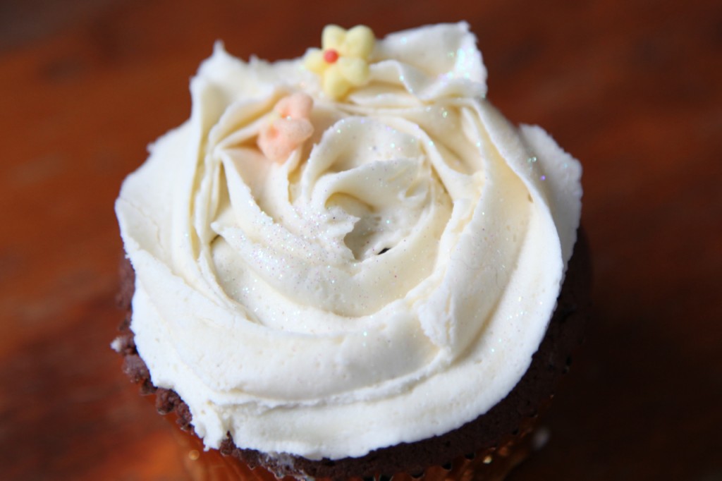 A cupcake wedding cake